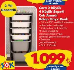 CARA 2 BÜYÜK 4 KÜÇÜK SEPETLİ ÇOK AMAÇLI DOLAP ONYX RENK CARA 2 BÜYÜK 4 KÜÇÜK SEPETLİ ÇOK AMAÇLI DOLAP ONYX RENK